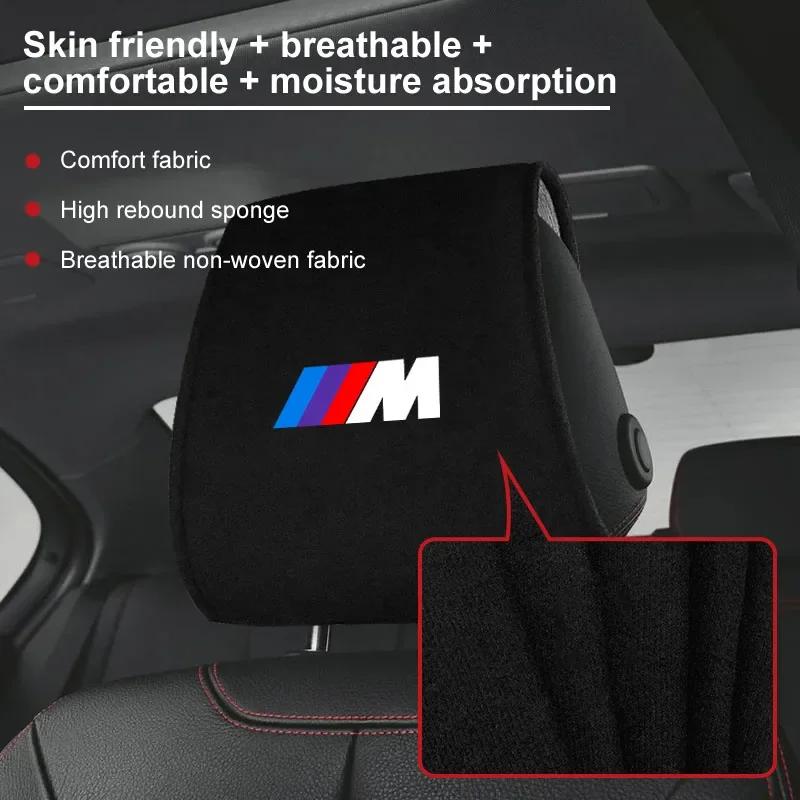 1/2pcs Car Accessories Seat Headrest Protective Covers For BMW M X1 X3 X5 X6 X7 E34 E36 E39 E46 F10 F20 Z4 Performance
