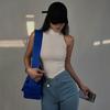Women's Tank Top Slim Fit Pullover T Shirt Tees Sleeveless Knitted Turtleneck Solid Color Base Shirt