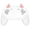 Силиконовый чехол PlayVital Cute Demon для контроллера Nintendo Switch Pro, колпачок джойстика и наклейка-уплотнитель в комплекте [белый]