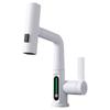 Rotating Brass Countertop Basin Faucet with Digital Display & Aerated Waterfall