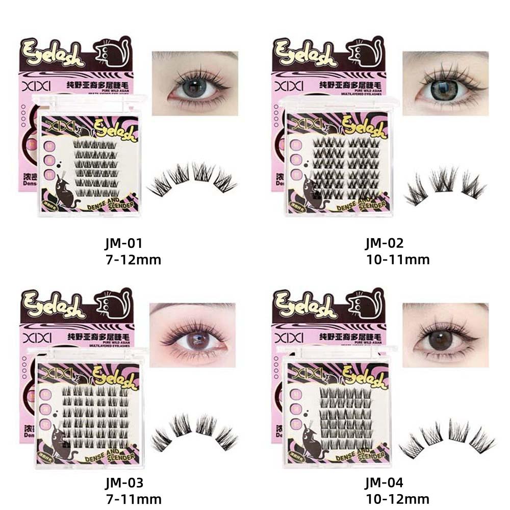 DIY Креативные Накладные Ресницы Кошачий Глаз Наращивание Ресниц Индивидуальные Кустовые Ресницы Женщины