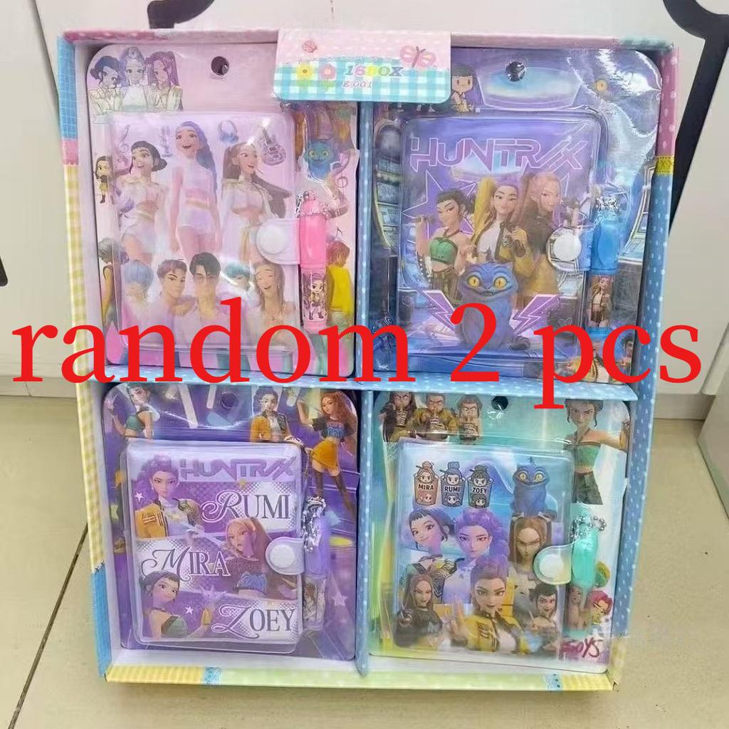 2026 new In Stock Hot KPOP Demon Hunters Notebook with Pen Set, Cartoon Student Stationery Journal Notebook for Fans Gift
