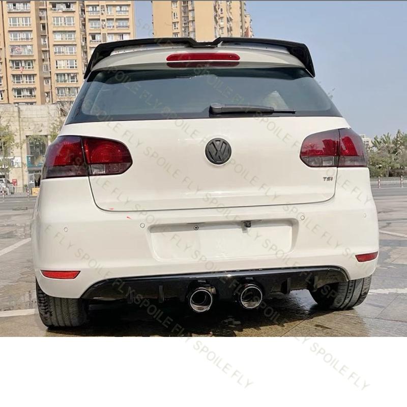 Для Volkswagen Golf 6 Стандартный TSI TDI 2009-2013 Высококачественный Задний Бампер в Стиле R20 Глянцевый Черный С Отверстием для Выхлопной Трубы Комплект Обвеса