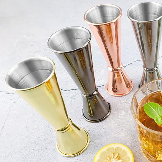 Stainless Steel Cocktail Jigger Double Measuring Cup with Measurements Inside for Bartenders Home Use Professional Bar Tool for Accurate