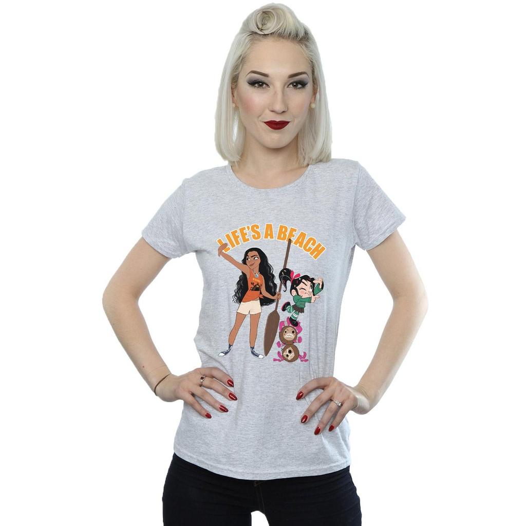 Disney Womens/Ladies Wreck It Ralph Moana And Vanellope Cotton T-Shirt