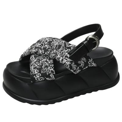 Модные летние женские сандалии с открытым носком на танкетке и платформе, женские сандалии на толстой подошве с каблуком 8 см, новые повседневные пляжные шлепанцы