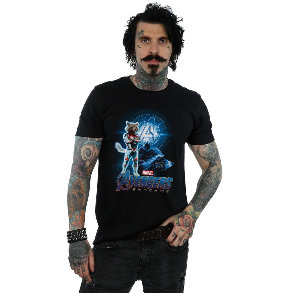 Marvel Mens Avengers Endgame Rocket Team Suit T-Shirt