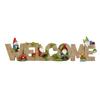 Dwarf Welcome Sign Resin Cartoon Dwarf Ornament Garden Gnome Letter Welcome Sign for Home Office