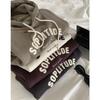 Women's Oversized Retro Letter Applique Hooded Sweatshirt for Spring and Autumn 2025