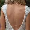 Sexy Crystal Back Chain Body Jewelry for Women Luxury Metal Water Drop Zircon Backless Necklace Bridal Wedding Dress Jewelry