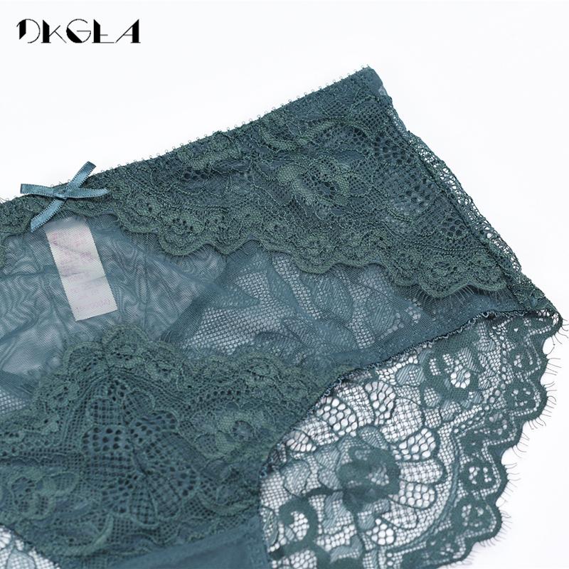 DKGEA Sexy Panties Transparent Women Underwear Lace Plus Size Briefs High-Rise