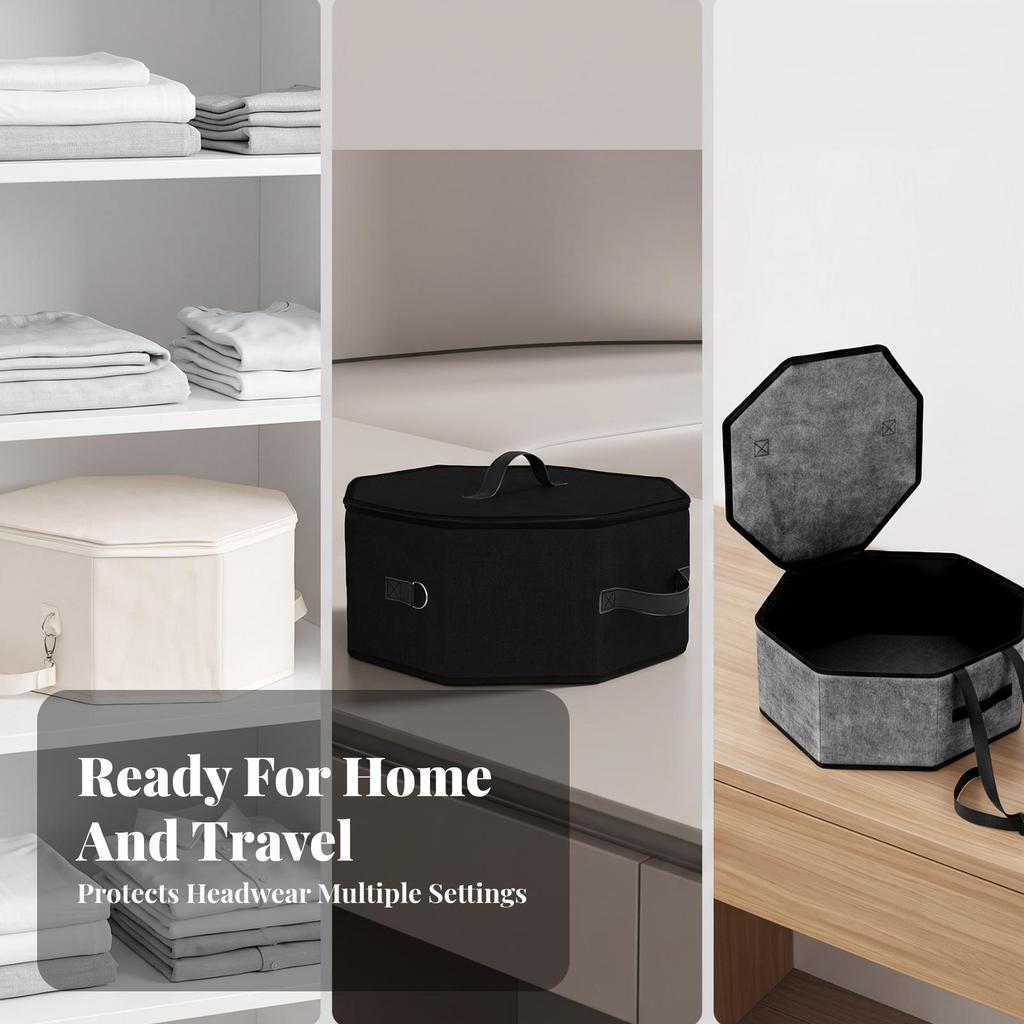 Hat Carrier Case Space-Saving Foldable Design, Storage Case,