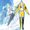 Miku Anime Hatsune Cosplay 17th Anniversary Yellow Costume Party Fancy Dress Set