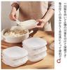 Frozen Rice Containers [Food Sanitation Law Compliant] Rice Freezer Containers (Microwave/Dishwasher Safe) for a Single Serving (6 Containers / White)