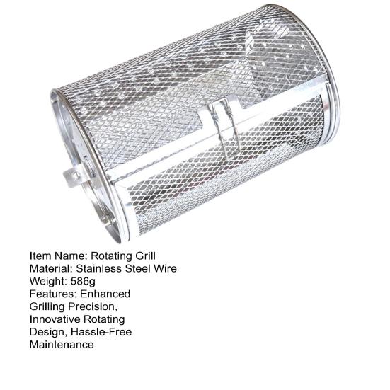 Вращающаяся корзина для гриля из нержавеющей стали, клетка для барбекю, набор для гриля на открытом воздухе, овощи, рыба, автоматические заводные корзины для куриных крылышек