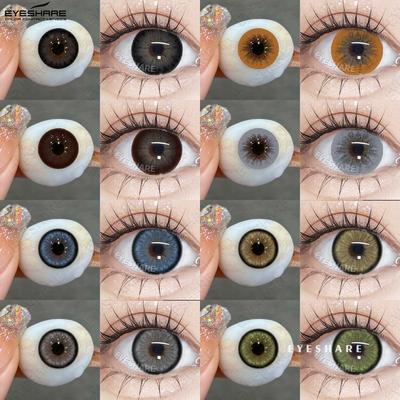 Модные цветные контактные линзы 2 шт. Большие глаза Черные линзы для очков Коричневые цветные контактные линзы Серые линзы Синие модные линзы для очков