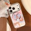 Чехол-подставка с магнитом и рисунком цветка для iPhone 16, iPhone 17 и iPhone 17 Pro Max