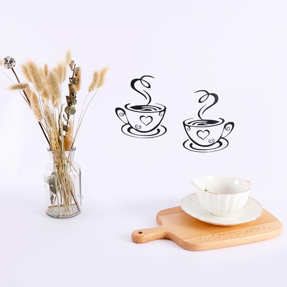 Decal Kitchen Restaurant Mural Wall Decor Cafe Tea Wall Stickers Art Vinyl Coffee Cups Stickers