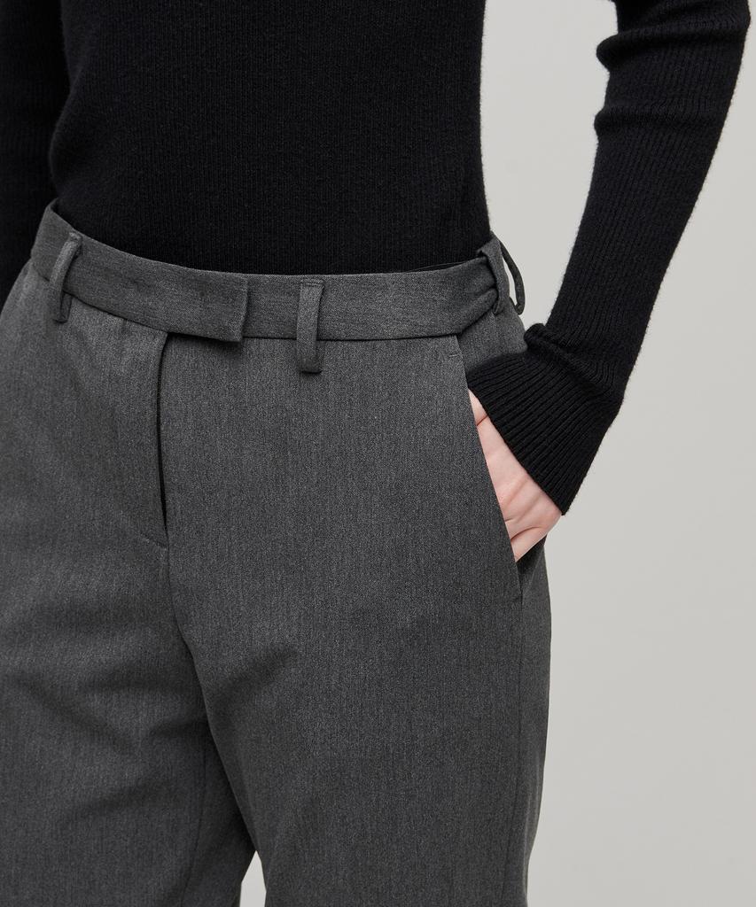 MUSINSA STANDARD WOMAN Женские плотные прямые брюки с подкладкой из флиса и скрытой эластичной талией [Средне-серый]