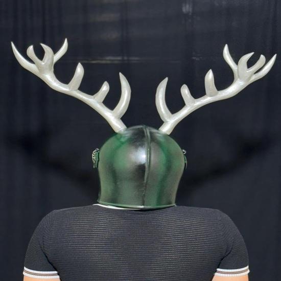 Handmade Steel Barbuta Helmet with Antlers Medieval Knight LARP Cosplay Armor Gift
