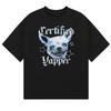 Angry Chihuahua Pet Dog Pattern American Casual High Street Vintage Loose StraightNecked Unisexs and Womens TShirt