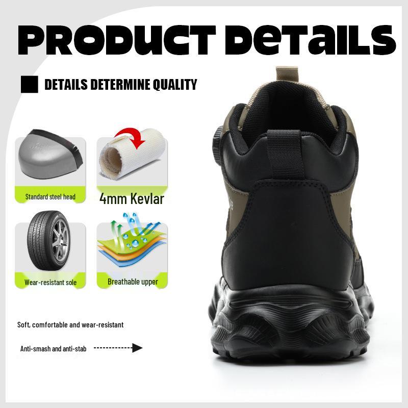 Мужские Высокие износостойкие Защитные Ботинки Ozone с Металлическим Подпяточником - Ударопрочные и Прокалываемые, Всесезонная Защита