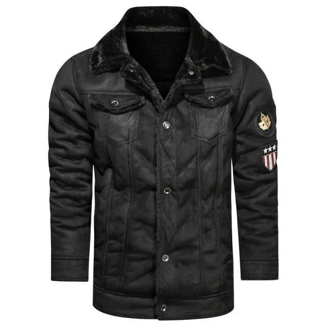 Мужская замшевая кожаная куртка, длинное пальто, винтажная кожаная куртка, мужская куртка в стиле ретро с меховым воротником, мужское осеннее уличное пальто