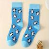 1 Pair Cartoon Penguin Women Mid Tube Socks Fashionable Versatile Cute Animal Print Street Style Comfortable Soft Casual Socks