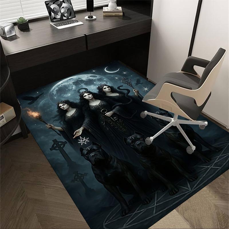 1pc Witches Moon Carpet Anti Slip Polyester Floor Mat for office.Bedroom