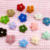 10PCS Puff Flower Head Knitted Hand Woven DIY Pearl Sweater Coat Decor Hairpin Headdress Accessories