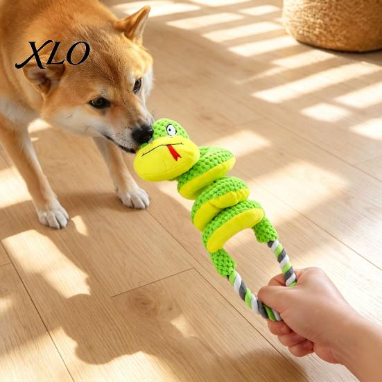 Durable Tug of War Rope Toys Squeaky Dog Toy with Pull Rope, Plush Toy, Indestructible for Aggressive Chewers Spiral Animal Interactive Small