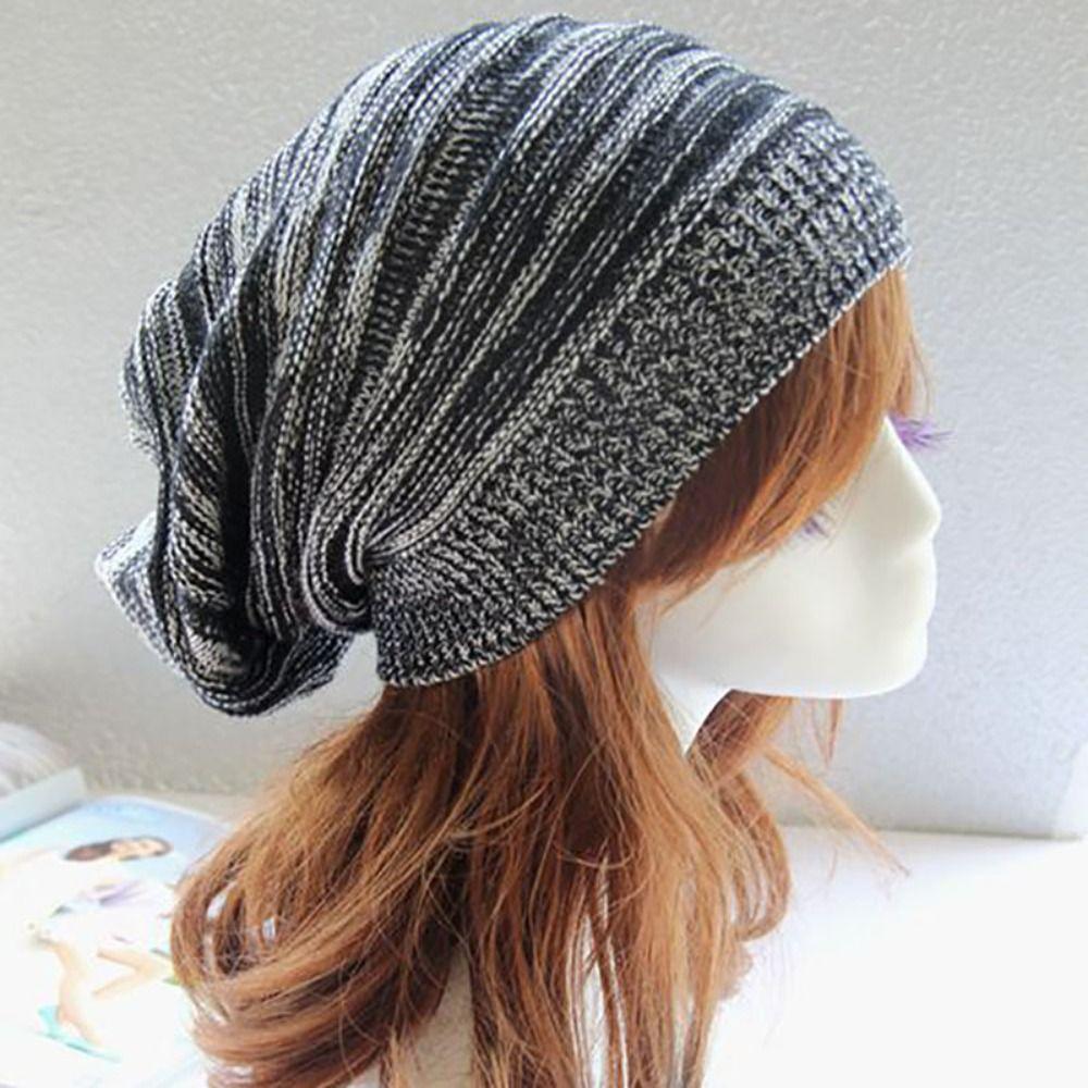 Unisex Winter Knitted Hat Warm Wool Cap Casual Ski Cap Hip-hop