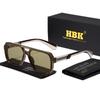 HBK Модные Панк Мужские Солнцезащитные Очки Плоская Двойная Перемычка Дизайн Пилотские Солнцезащитные Очки Женские Дорожные Вечеринка Украшение Очки