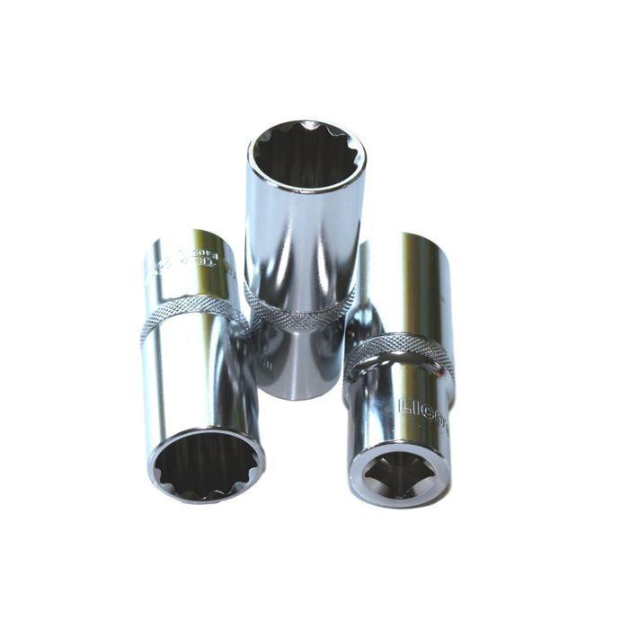 Douille 1/2 pouce, Douille Longue 16mm, 12 Pans, Cr-V