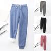 Casual Sweatpants Solid Color Soft Winter Cold Resistant Warm Plush Lining Sport Pants Daily