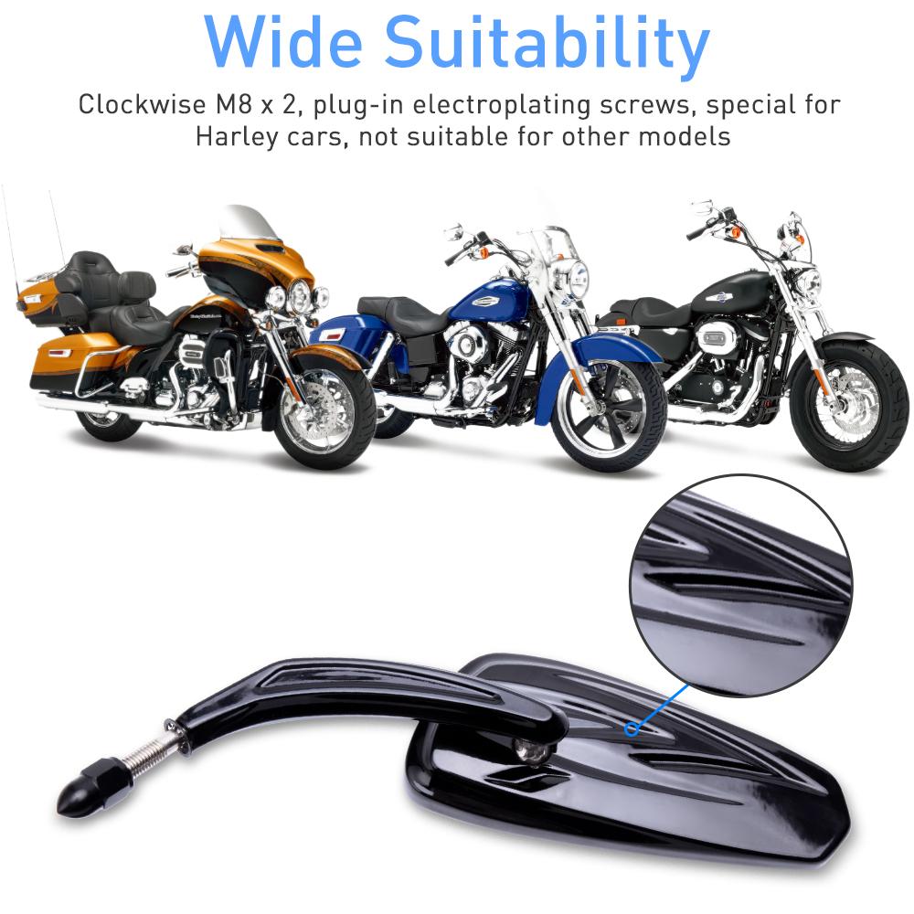 Мотоциклетные пылающие хромированные/черные боковые зеркала для Harley Davidson Softail Standard FXST Glide Electra Road Custom Dyna