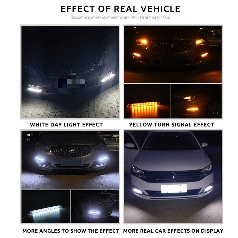 Автомобильные дневные ходовые огни DRL Scan Strip Flow Yellow Sequential Turn Signal Lamp Universal 12v для автомобильных фар DRL Universal