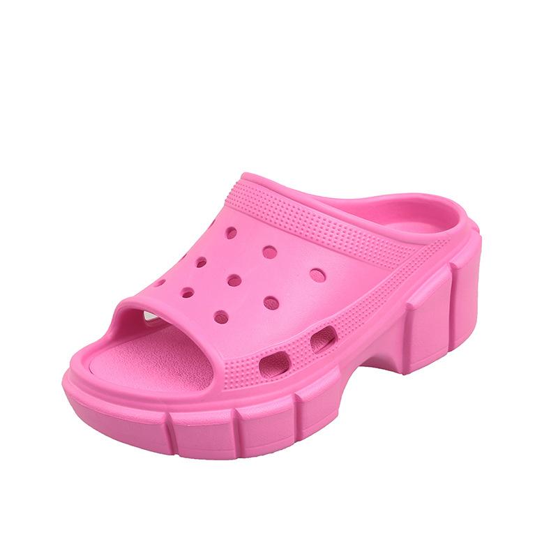 Туфли с дырочками на толстой подошве Eva Женская обувь Ощущение, будто наступаешь на дерьмо, легкие и высокие сандалии Повседневные односложные тапочки