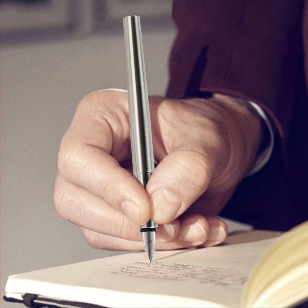 Черный Серебристый Экстратонкая ручка Плавное письмо Каллиграфические ручки Перьевая ручка Бизнес Офис