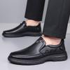 Мужская обувь удобная и дышащая, осенняя новинка, мужские кожаные туфли на одной педали, деловой кэжуал, универсальные, мягкие + нескользящие туфли для папы