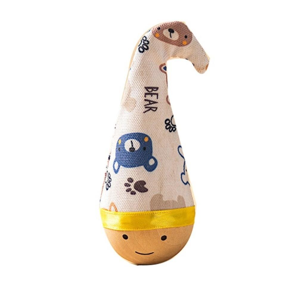 Wear-Resistant Cat Tumbler Wobbler Cartoon Pattern Wobble Ball Interactive Cat Toy for Kitten Play