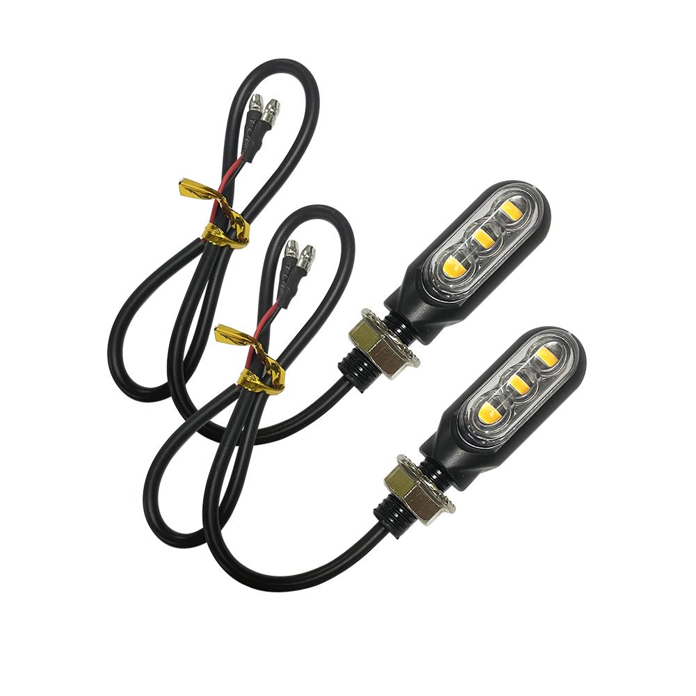 2 шт. 3 светодиода мини 12 В мотоциклетные указатели поворота лампы индикаторы мигалка янтарный мотоцикл