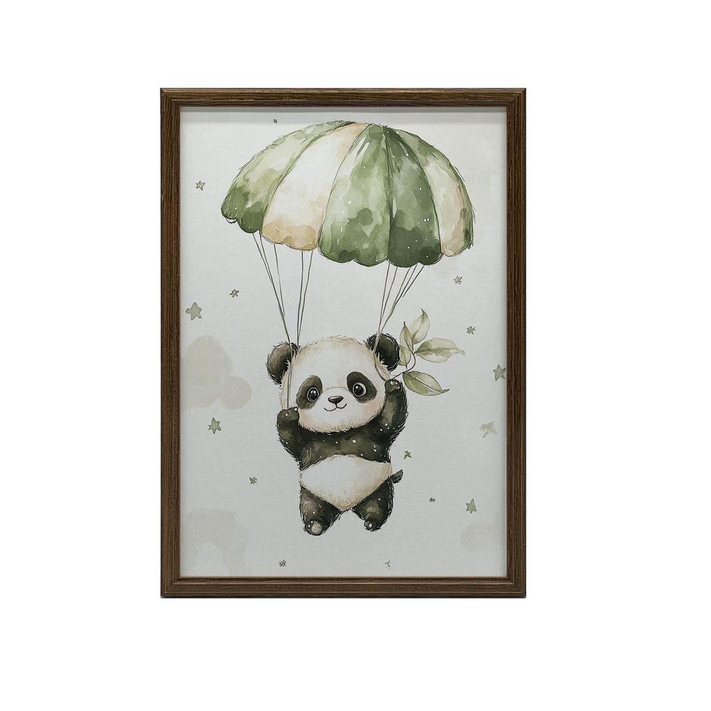 Plakat Panda Na Spadochronie - Bezkresne Niebo Plakat Panda Na Spadochronie - Bezkresne Niebo, 30X40 Cm, Rama Aluminiowa Złota, Papier Matowy 230 Gsm