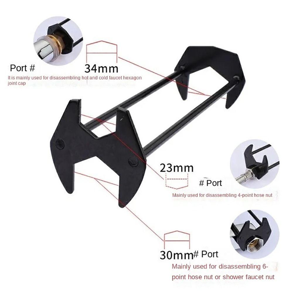 1Pcs Four-claw Hexagon Pipe Repair Flume Faucet Key Plumbing Tool Durable Sink Wrench