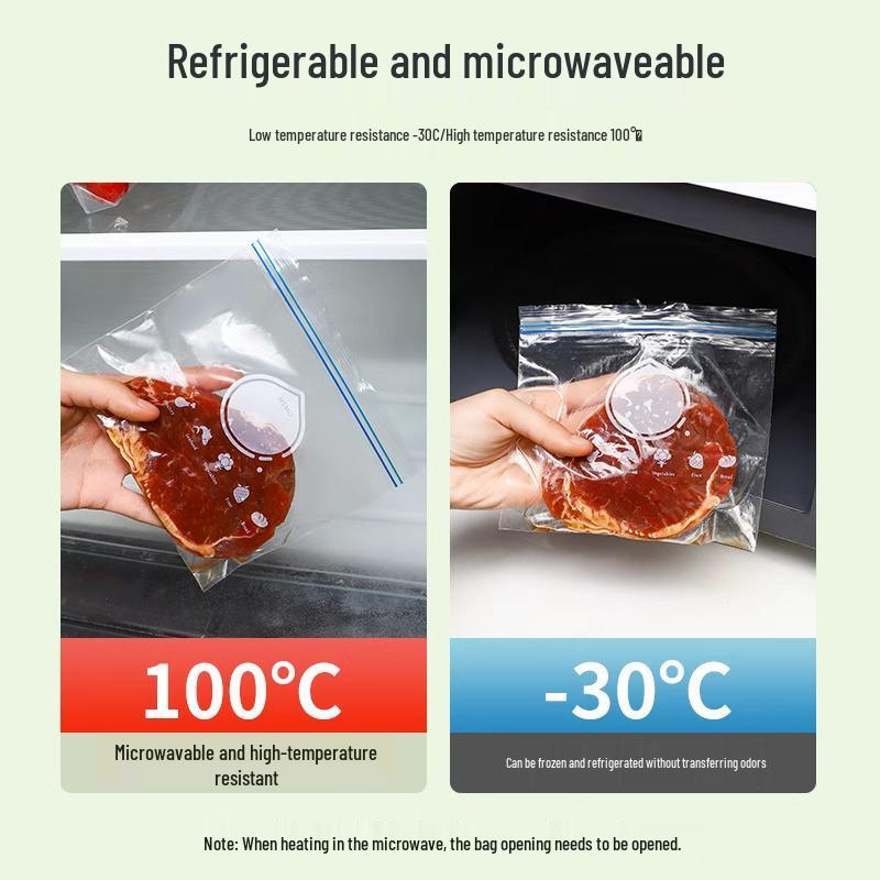 Утолщенный пакет для хранения в морозильной камере и холодильнике с застежкой-молнией