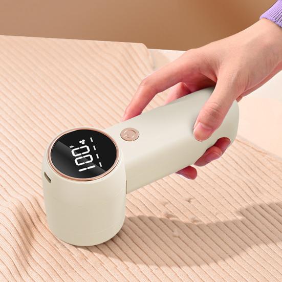 Электрическая машинка для удаления катышков с ткани, перезаряжаемый дефаззер с 3 скоростями удаления катышков, светодиодным дисплеем, USB-кабелем для зарядки, лезвием для удаления ворса