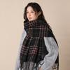 Plaid Scarf Women's Winter Versatile Warm High-end Shawl Dual-purpose Retro Couple Cute Scarf