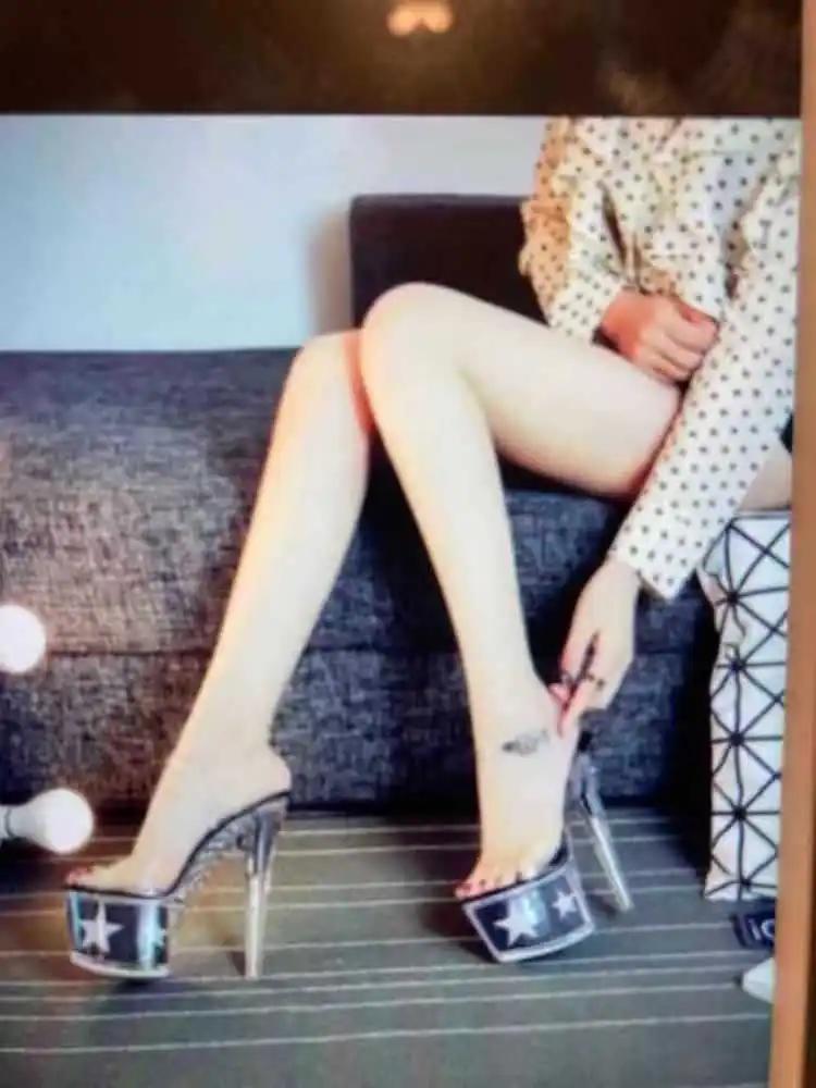 Модные женские дизайнерские сандалии, обувь для модели ночного клуба, супервысокие каблуки 16,5 см, сандалии-стилетто, прозрачные хрустальные туфли