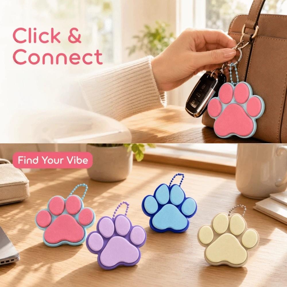 Keyboard-style Dog Cat Paw Clicker Keychain 3D Printed Decompression Button Toy Car Pendant