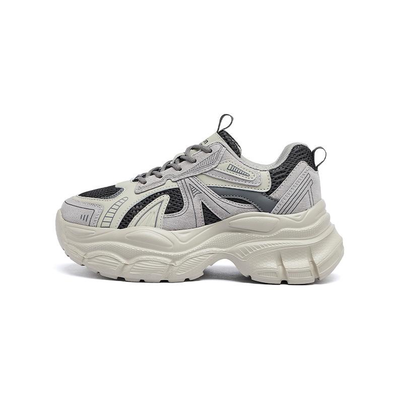 Августин серые папины кроссовки женские 2025 новая осень и зима платформа спортивная повседневная обувь показывает ноги маленькие кроссовки для альпинизма